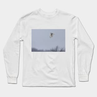 Snowy owl...high above the treetops Long Sleeve T-Shirt